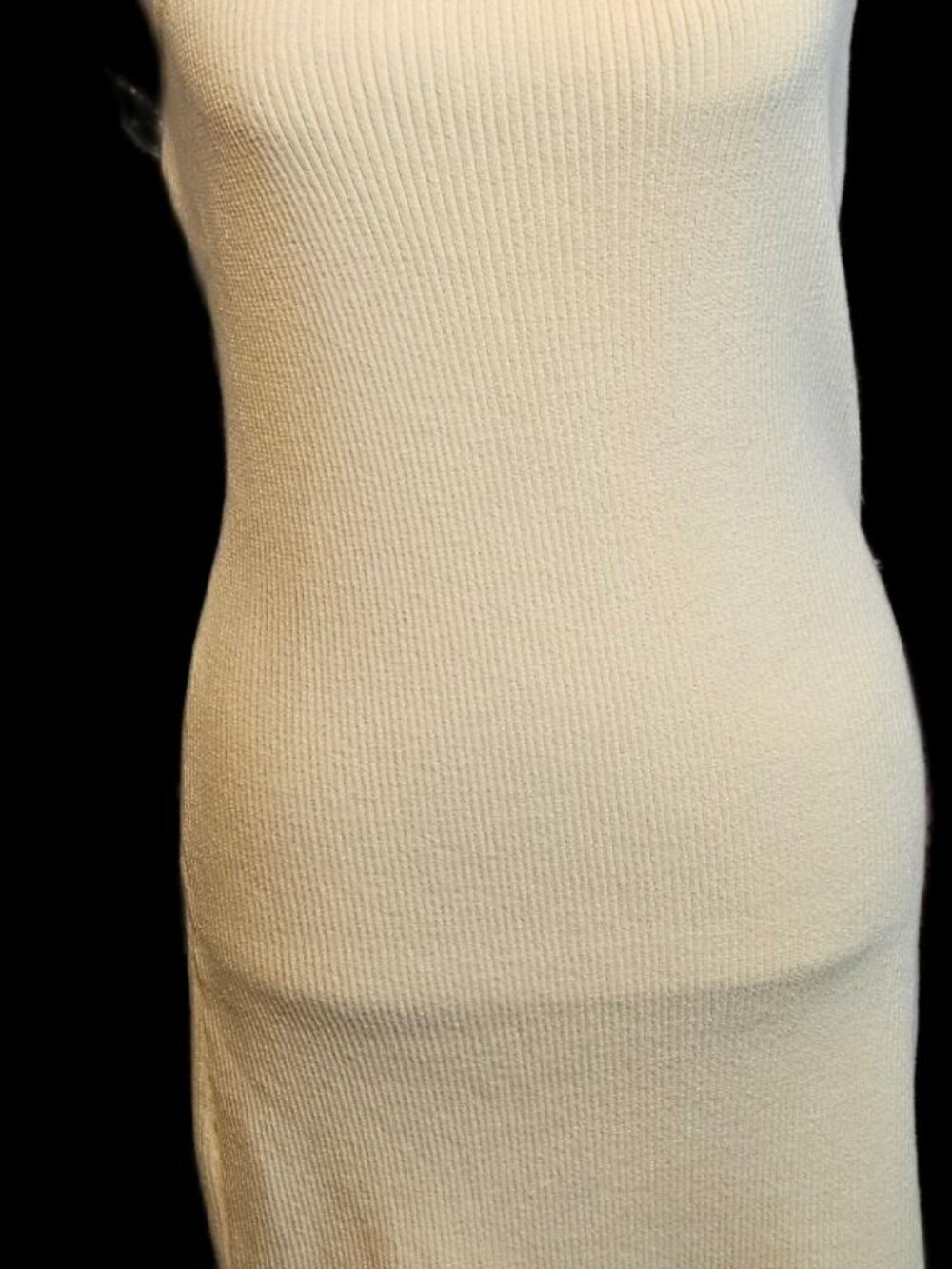 Size M DSTLD Cream Twist Midi Dress Keyhole Back NWT